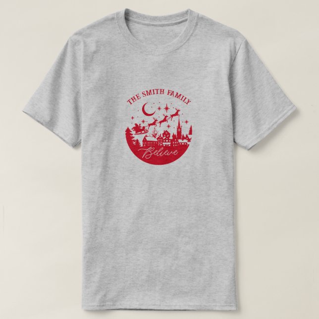 Correspondre Noël Croire famille T-shirt (Design devant)