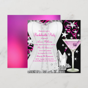 Corset en dentelle noir et rose Invitation enterre