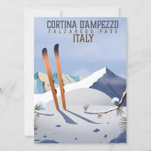 Cortina d'Ampezzo Italie Affiche de ski Impression