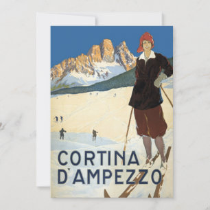 Cortina d'Ampezzo, Italie, Alpes de ski Vintage vo