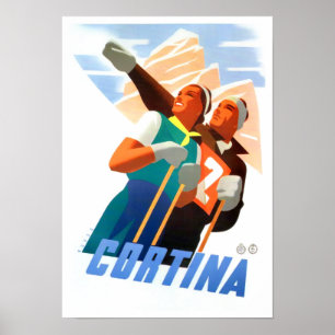 Cortina Italie vintage voyage Poster