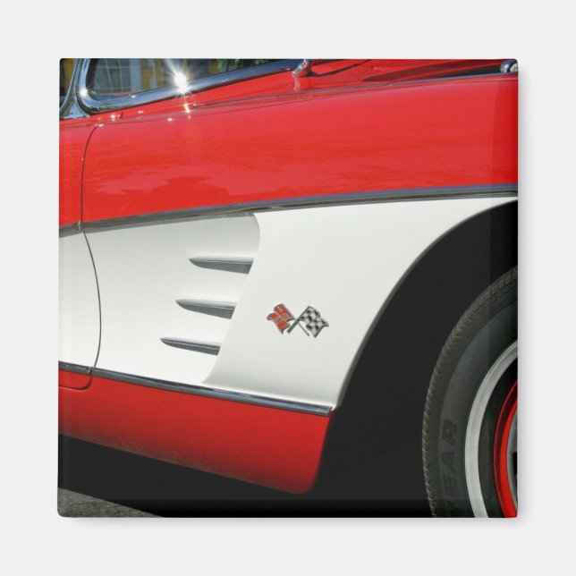 Corvette rouge - Aimant (Devant)