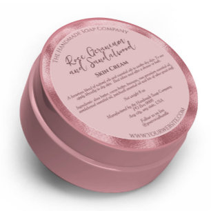 Cosmétique rose pâle Étiquette de pot w Ingrédient