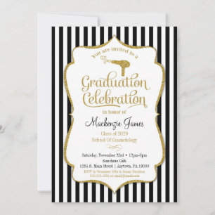 Cosmetologie Graduation Party Invitation Beauté