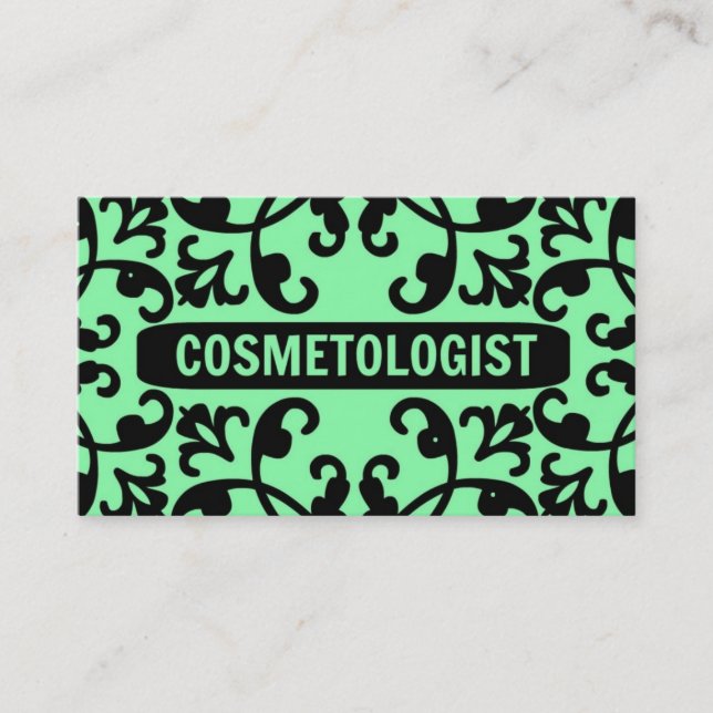 Cosmetologue Damask Carte de visite (Devant)