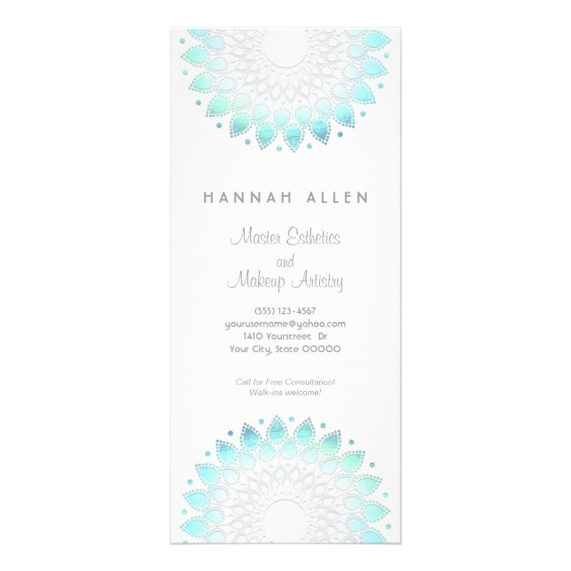 Cosmetology Elegant Aqua Spa and Salon Menu (Devant)