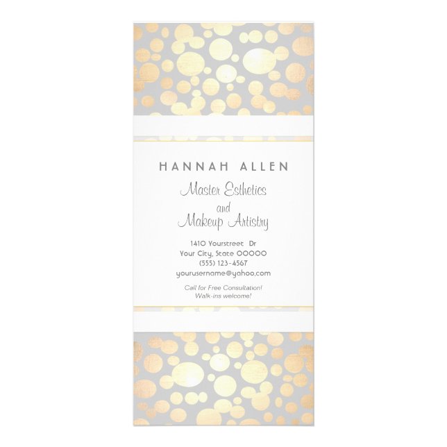 Cosmetology Spa and Salon Gold Circles Menu (Devant)