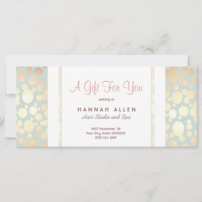 Cosmetology Spa Gold Circles Certificat cadeau (Devant)