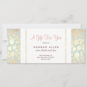 Cosmetology Spa Gold Circles Certificat cadeau