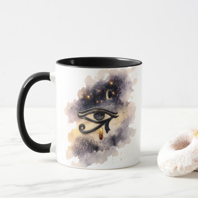 Cosmic Eye of Horus Coffee Mug Ancient Egyptian  (Avec donut)