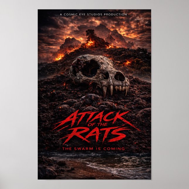 Cosmic Eye – Skull Landscape Horror Poster (Devant)