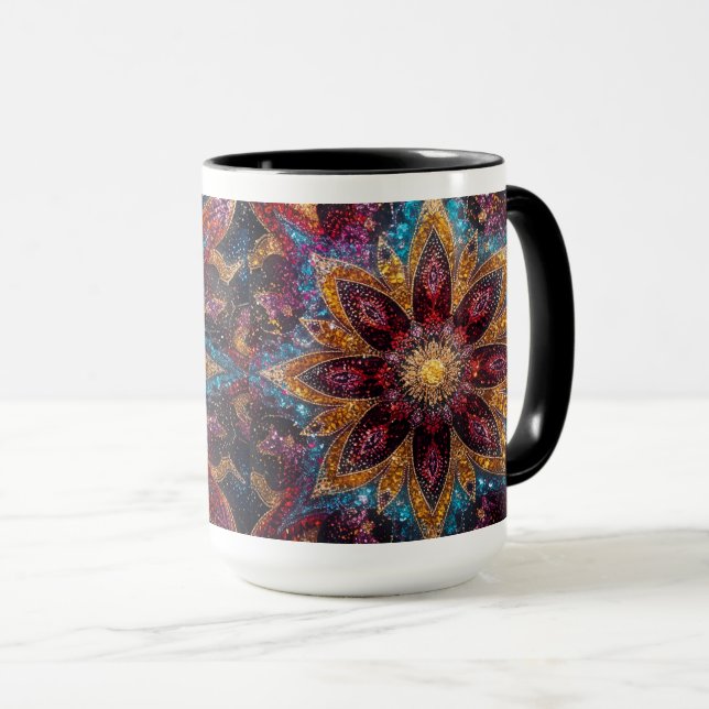 Cosmic Floral – Galaxy-Inspired Mug (Devant droit)