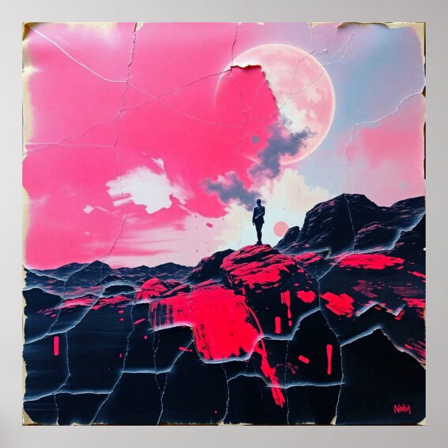 Cosmic Loner : Retro Rose Dream Poster (Devant)