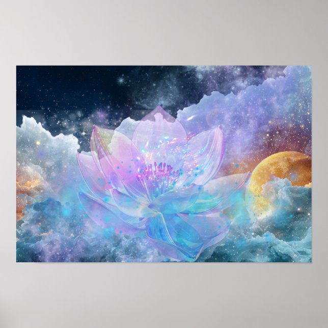 Cosmic Lotus Flower Poster (Devant)
