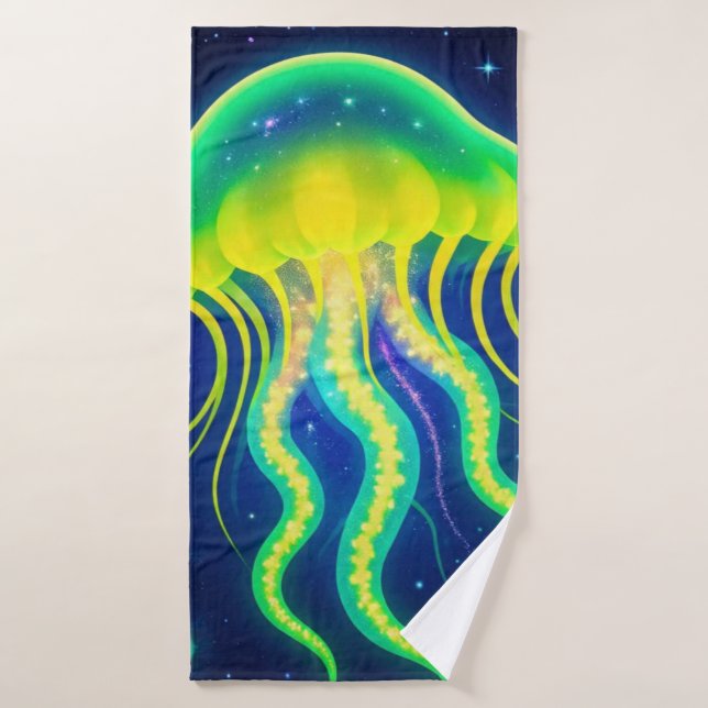 Cosmic Neon méduse (Serviette de bain)