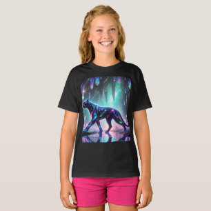 Cosmic Panther Crystal Cave Tee T-shirt Design.