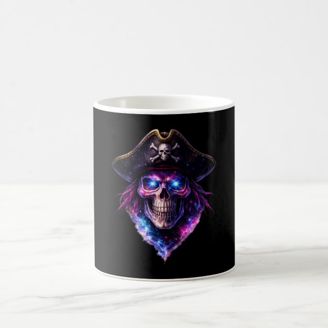 Cosmic Pirate Skull Galaxy Coffee Mug (Centre)