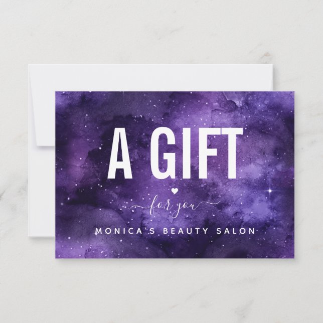 Cosmic Purple Galaxy Night Sky Beauty Salon Maquil (Devant)