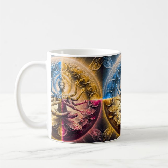 Cosmic Sacred Geometry God Mandala Mug | Multi Arm (Gauche)