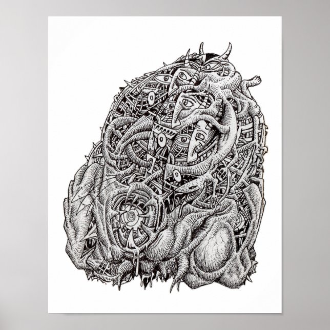 Cosmographic head, par Brian Benson, affiche (Devant)