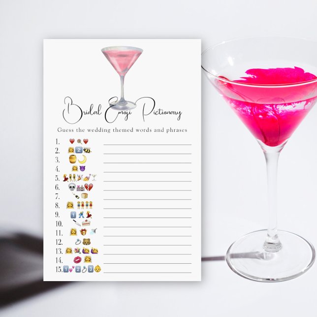 Cosmopolitan Bridal shower emoji pictionary (Créateur téléchargé)