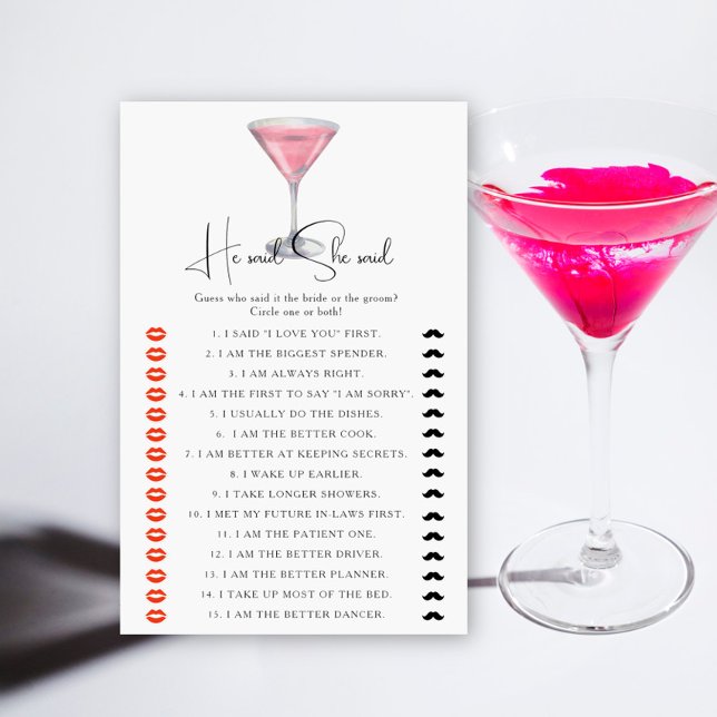 Cosmopolitan Bridal shower He said she said (Créateur téléchargé)