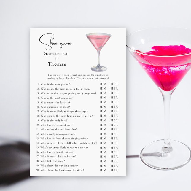 Cosmopolitan cocktail Bridal shower Shoe game (Créateur téléchargé)