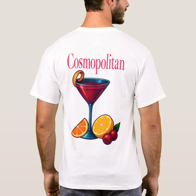 Cosmopolitan T-shirt - Chic pink martini cocktail (Dos)