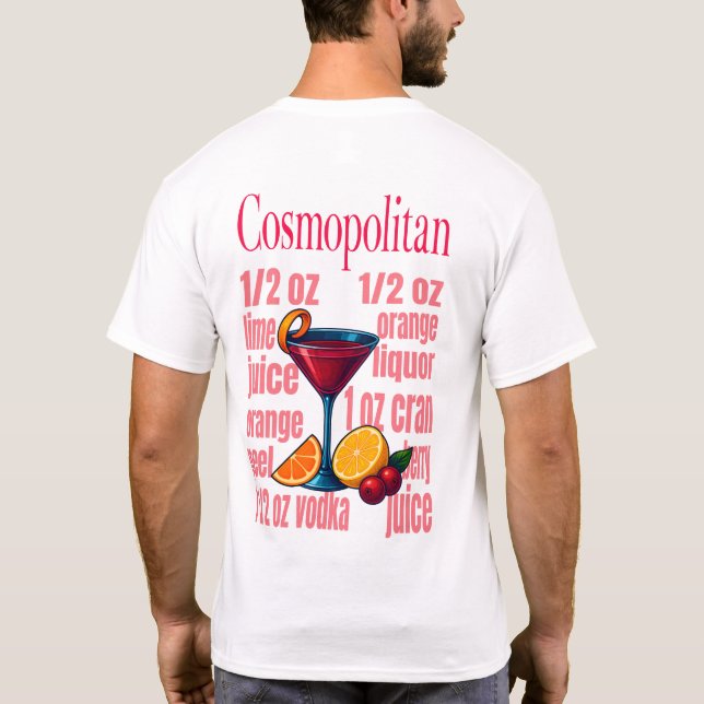 Cosmopolitan T-shirt - Chic pink martini cocktail (Dos)