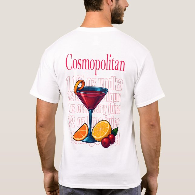 Cosmopolitan T-shirt - Chic pink martini cocktail (Dos)