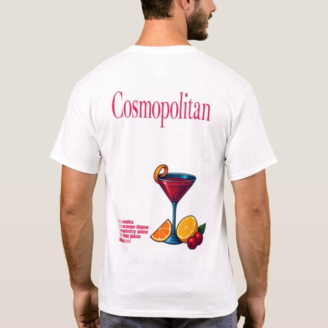 Cosmopolitan T-shirt - Chic pink martini cocktail (Dos)