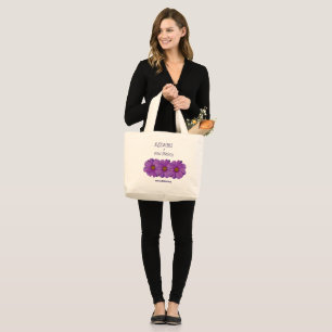 COSMOS EN COTON VIOLET FLORAL SAC CABAS GÉANT PLAG