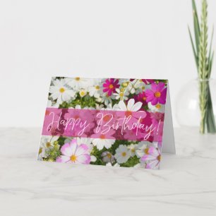 Cosmos Fleurs Carte de voeux Anniversaire