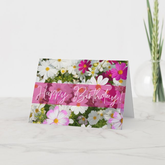 Cosmos Fleurs Carte de voeux Anniversaire (Devant)