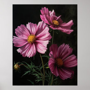 Cosmos rose Fleurs Art Imprimer Poster