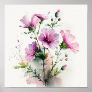Cosmos rose Fleurs Art Imprimer Poster