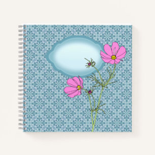 Cosmos rose Journal du bloc-notes