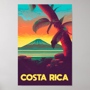 Costa rica affiche de voyage vintage tropical Land