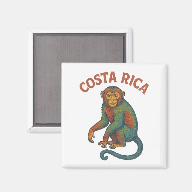 Costa Rica Monkey Magnet (Recto/Verso)