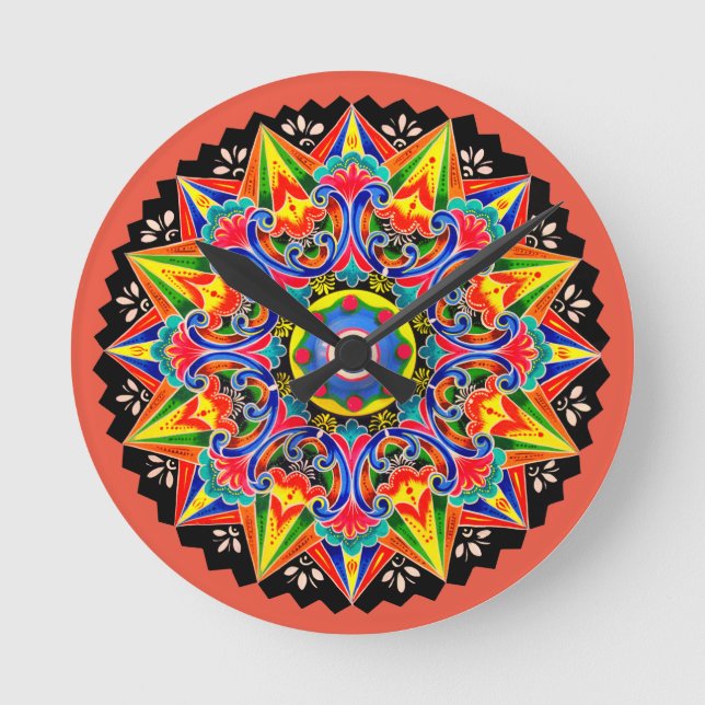 Costa Rica Ox Panier Roue Carreta Horloge Cadeau (Recto)