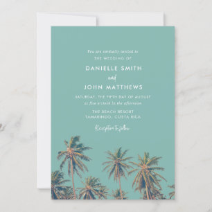Costa Rica Palms Beach Mariage Invitation