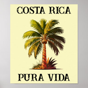Costa Rica pura vida palmier affiche