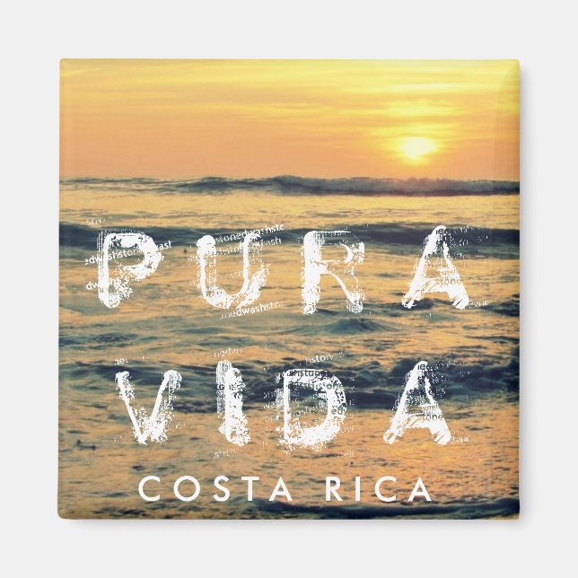 Costa Rica Pura Vida Sunset Souvenir Magnet (Devant)
