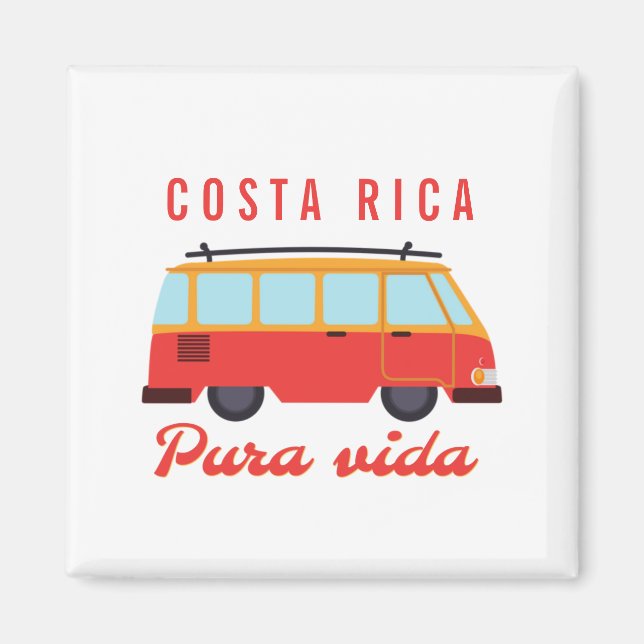 Costa Rica Surf Voyage Van Magnet (Devant)