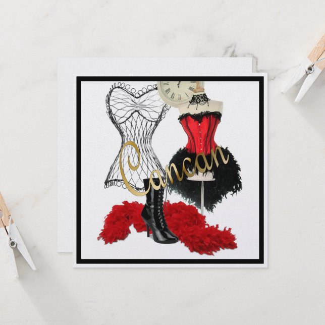 Costume cancan 1 Invitation (Devant/Arrière en situation)