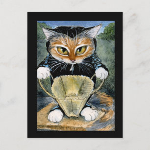 Costume de chat noir Halloween carte postale