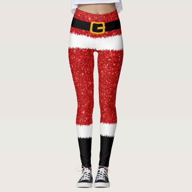 Costume de Noël Parties scintillant Leggings de No (Devant)