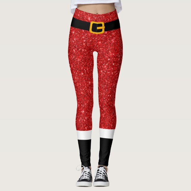 Costume de Noël Parties scintillant Leggings de No (Devant)