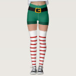 Costume de Noël Santa Claus Leggings<br><div class="desc">Bandes blanches et rouges,  légendes motifs pour noël. Costume elfe de Noël / Costume du Père Noël</div>