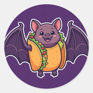 Costume de taco de chauve-souris Autocollant rond